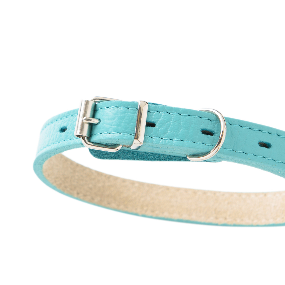 Mr.Kranch кож ошейник бирюзовый 29-35 см