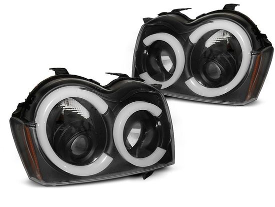 Передние фары Tube Light для Jeep Grand Cherokee WK (05-08) черные