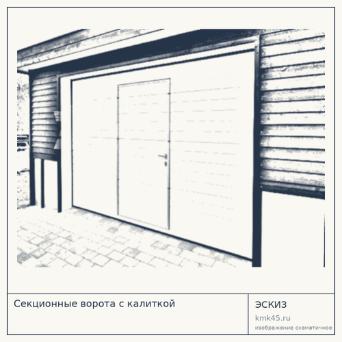 Секционные ворота с калиткой