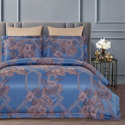 Постельное белье 2 спальное евро Arya home Tencel Emili голубое
