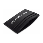 Balenciaga Cow Leather Card Holder Unisex Black