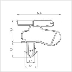 Уплотнитель для холодильника BOSCH KGS39Z25/03 м.к. 670*545 мм по пазу(036)