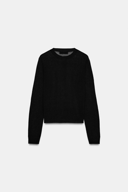 ZARA СВИТЕР НА ПУГОВИЦАХ, ЧЕРНЫЙ