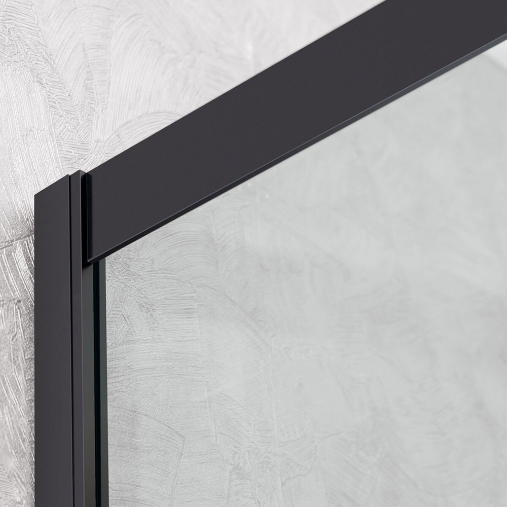 Душевой уголок Stile VSS-2ST9090CLB-R, 900*900, черный, стекло прозрачное, правый,