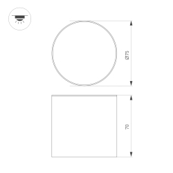 Светильник SP-CYLINDO-R75-7W Warm3000 (WH, 110 deg, 230V) (Arlight, IP54 Металл, 3 года) 043955