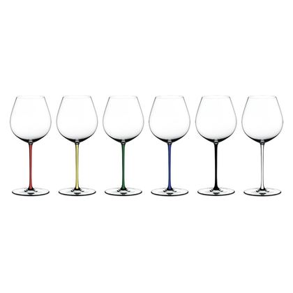 Набор бокалов для красного вина 6шт 705мл Riedel Fatto a Mano Old World Pinot Noir с разноцветными ножками