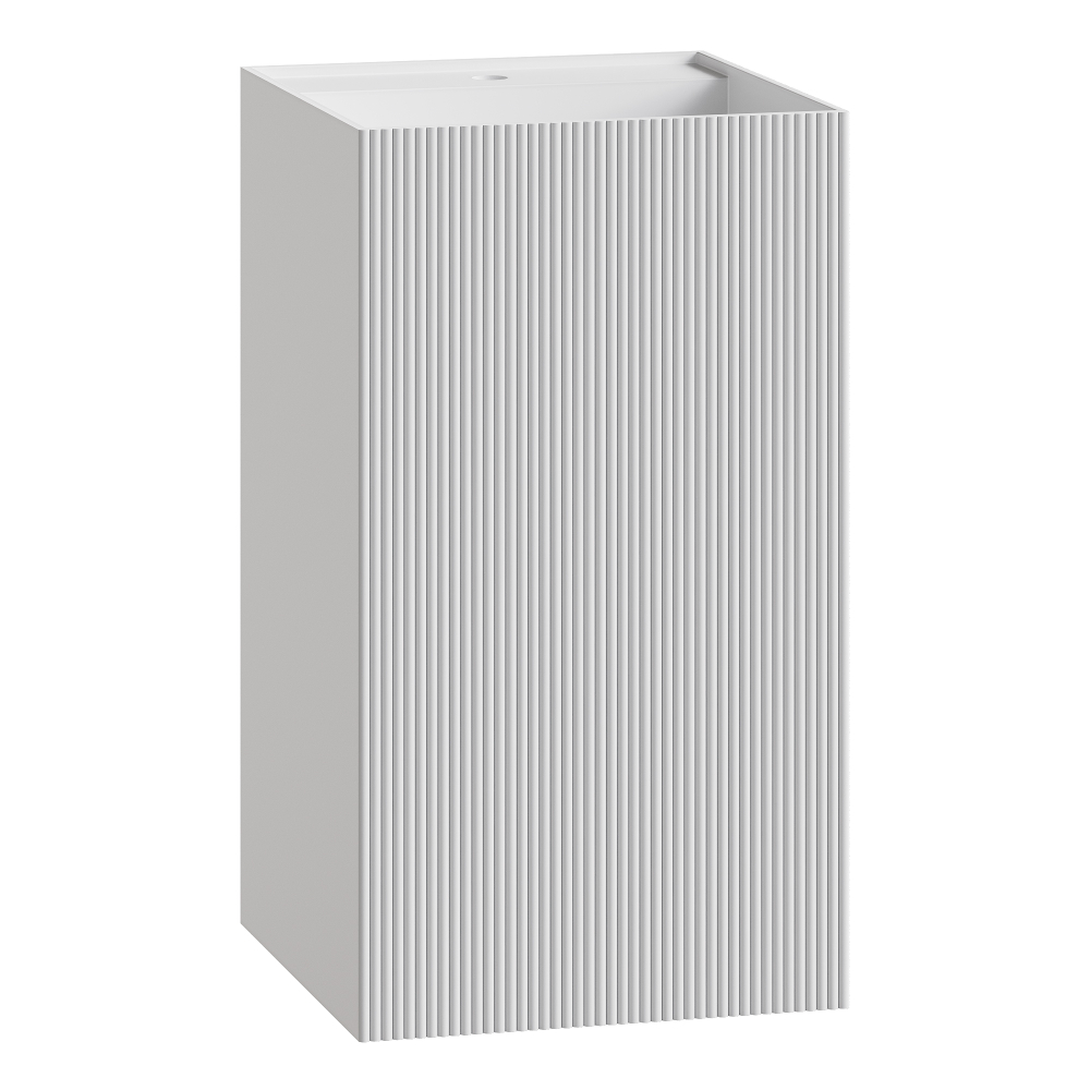 Раковина напольная рифленая Cube Corian 480*480*850 Matt White