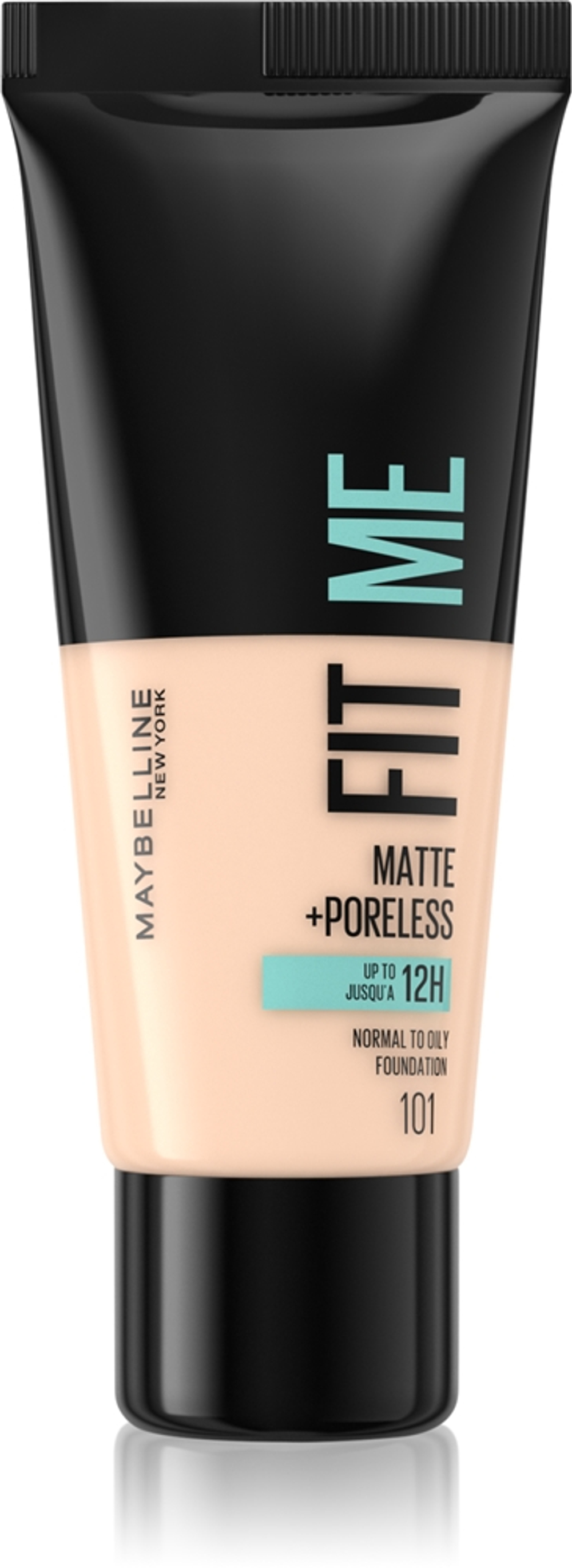 MAYBELLINE NEW YORK Fit Me! Matte+Poreless - Матирующий тональный крем для нормальной и жирной кожи оттенок 101 True Ivory, 30 ml