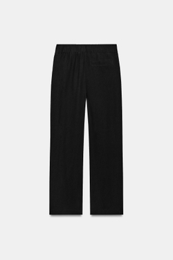 ZARA СТРУЯЩИЕСЯ БРЮКИ С ЗАЩИПАМИ, ЧЕРНЫЙ