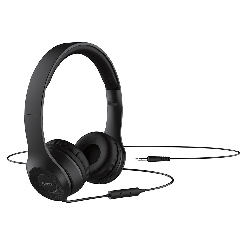 Гарнитура HOCO W21, накладные, разъем Jack, кабель 1.2 м Black