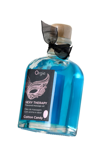 Комплект для сладких игр Orgie Lips Massage со вкусом сахарной ваты 100 мл