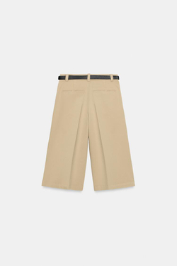 ZARA ДЛИННЫЕ БЕРМУДЫ С РЕМНЕМ, РЫЖЕВАТО-КОРИЧНЕВЫЙ