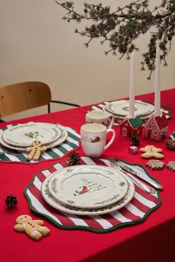 Салфетка под приборы Trendy Christmas зеленого цвета из коллекции New Year Essential, Ø40 см