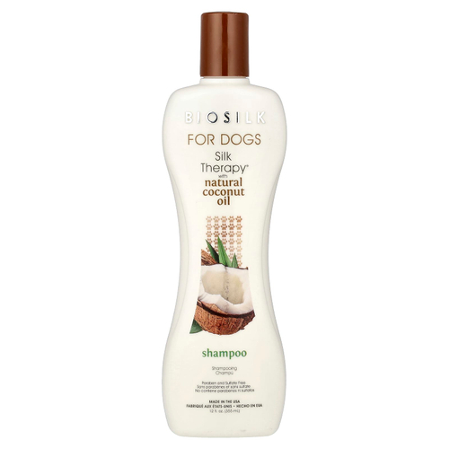 Biosilk, Silky Therapy® с натуральным шампунем с кокосовым маслом, для собак, 355 мл (12 жидк. унций)