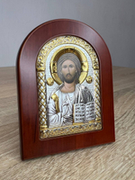 Спаситель, икона арочная, красное дерево, 75х103
