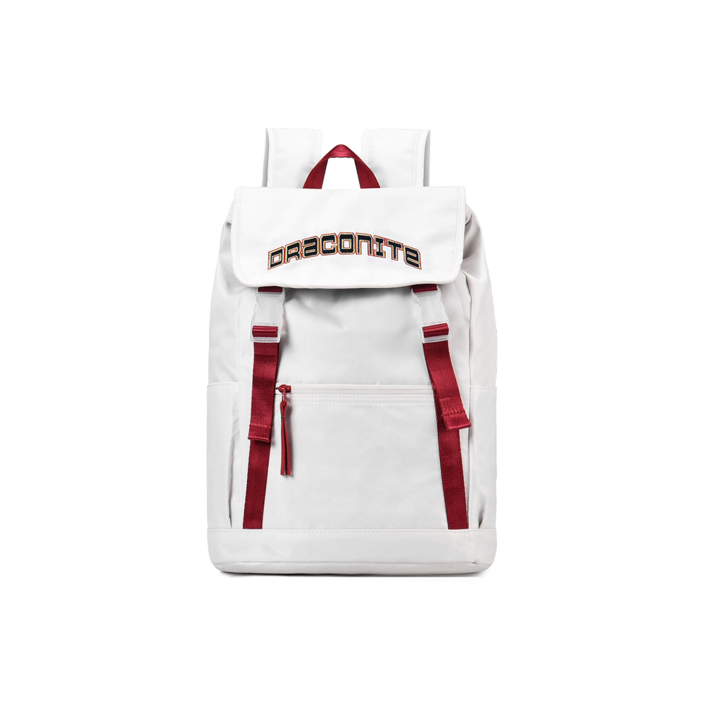 DRACONITE Polyester Backpack Regular Unisex Red & White