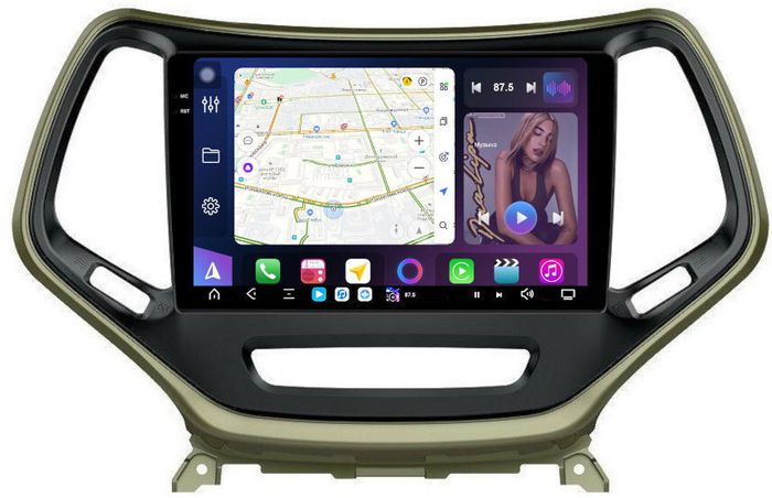 Магнитола для Jeep Cherokee 2014+ - FarCar S500-TS20 монитор 10.36" 2K QLED на Android 14, Быстрейшая, CarPlay, 4G SIM-слот