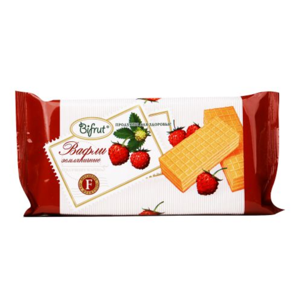 Вафли земляничные Bifrut на фруктозе 100 гр