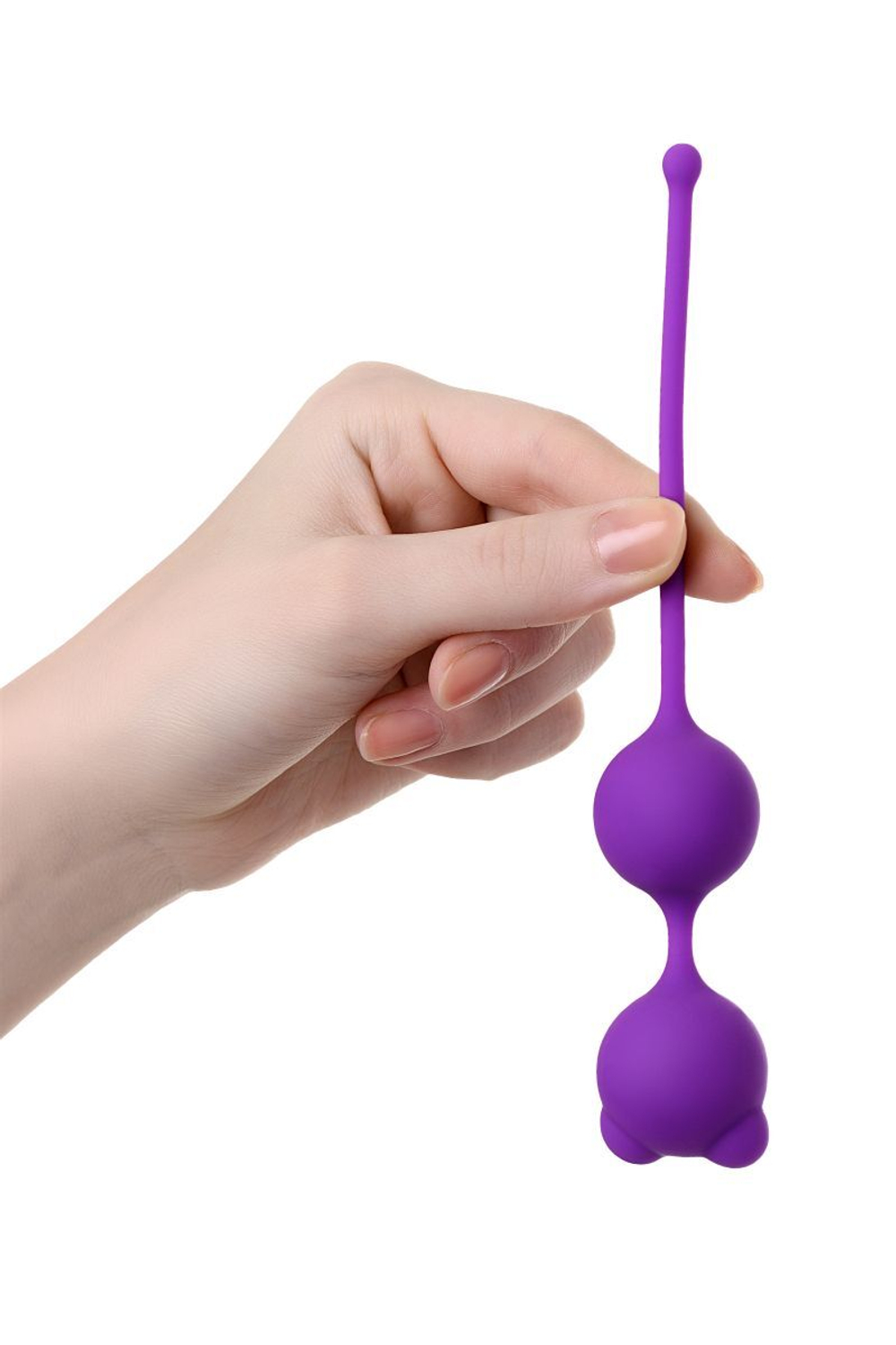 Фиолетовые вагинальные шарики A-Toys с ушками (Цвет: фиолетовый)