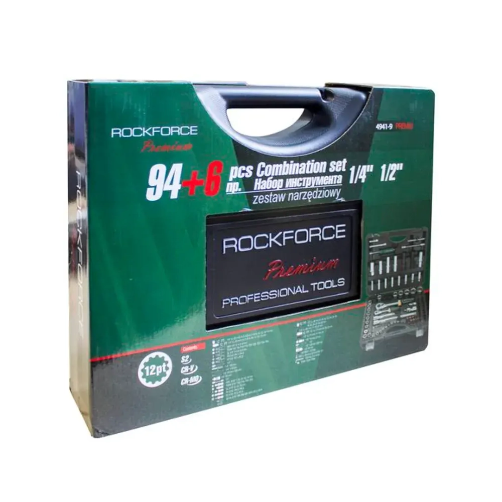 Набор инструментов 94+6пр. 1/4'',1/2''(12гр.) RockForce##Rock FORCE RF-4941-9 Premium