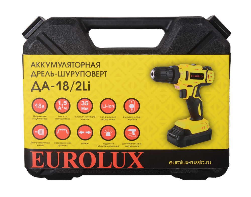Дрель-шуруповерт Eurolux ДА-18/2Li