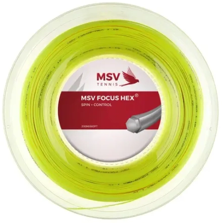 Струны теннисные MSV Focus Hex (200 m) - neon yellow