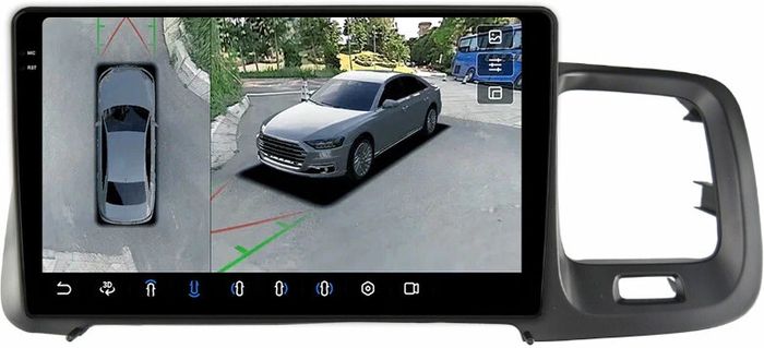 Магнитола для Volvo S60 2 Y20 2010-2018 - FarCar BX9-360-9682 монитор 9.5" 2K QLED на Android 13, Быстрая, CarPlay, 4G SIM-слот, 4 камеры в комплекте