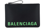 Balenciaga Leather Clutch Unisex Black