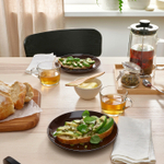 Набор тарелок IKEA FARGKLAR (ФЭРГКЛАР), Глянцевый коричневый, 20 см, 4 шт