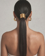 Резинка для волос металлическое полукольцо «TRIPLE HAIR CUFF SILVER», золото/серебро