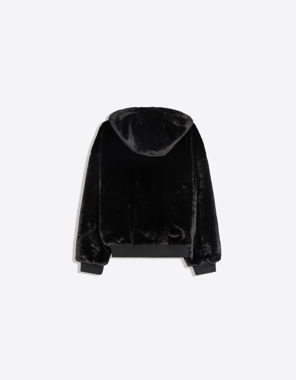Мужская двусторонняя куртка из искусственного меха с капюшоном - BERSHKA