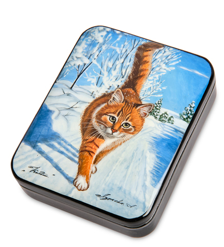 ШК-55/129-G Шкатулка «Котик» Лидяева Л.