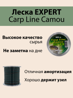 Рыболовная леска Expert Profi Carp Line Camou 600м 0.25мм - 10.1кг