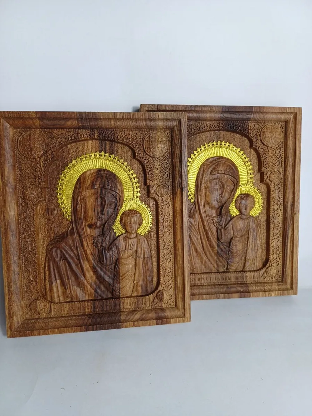 Освященная Икона Казанской Божией Матери 19x22.5см дуб -КПб