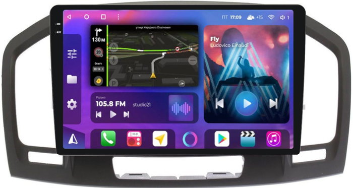 Магнитола для Opel Insignia 2009-2013 (взамен CD300 и CD400) - FarCar BM114M-2K монитор 9.5" 2K QLED на Android 14, Быстрая, CarPlay, 4G SIM-слот