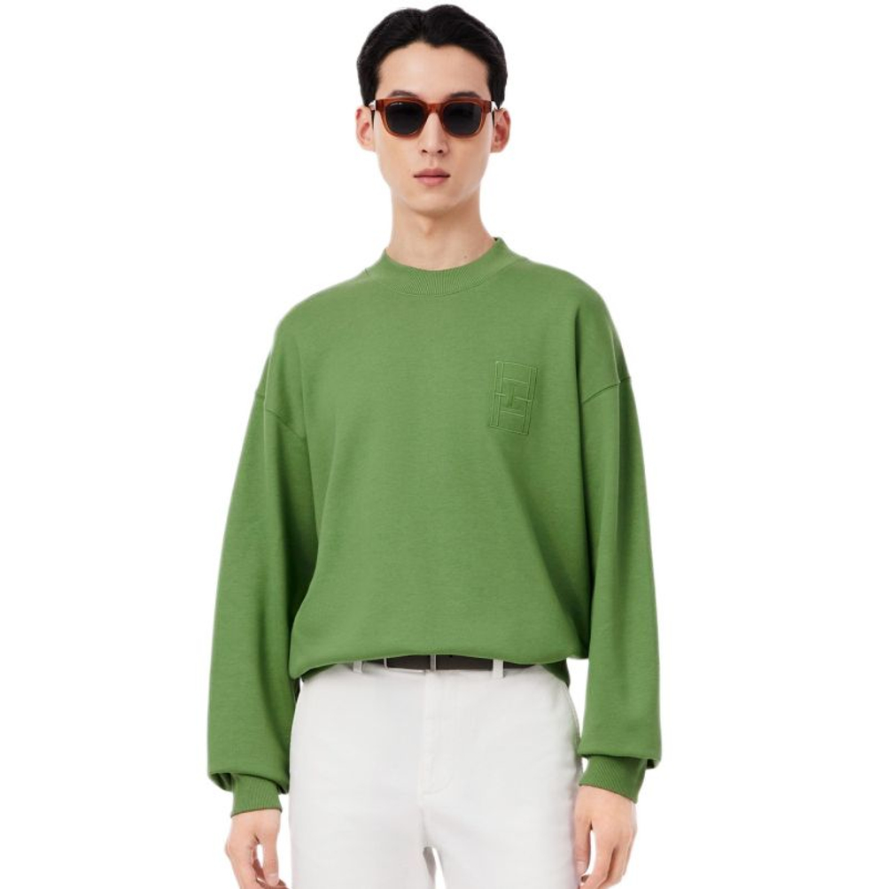 Куртка теннисная Lacoste Embroidered Fleece - lamb's lettuce