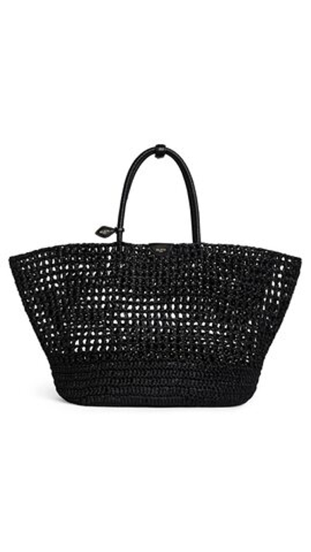 ALAÏA БОЛЬШАЯ СУМКА-КОРЗИНА ИЗ РАФИИ, ЧЕРНЫЙ