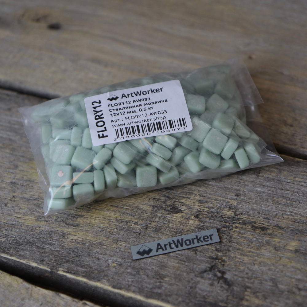 Зеленая стеклянная мозаика 12х12 мм FLORY12 AW033 ArtWorker