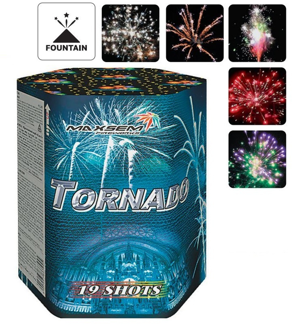 Батарея салютов "Tornado" WP2538 19 залпов * 1.2"