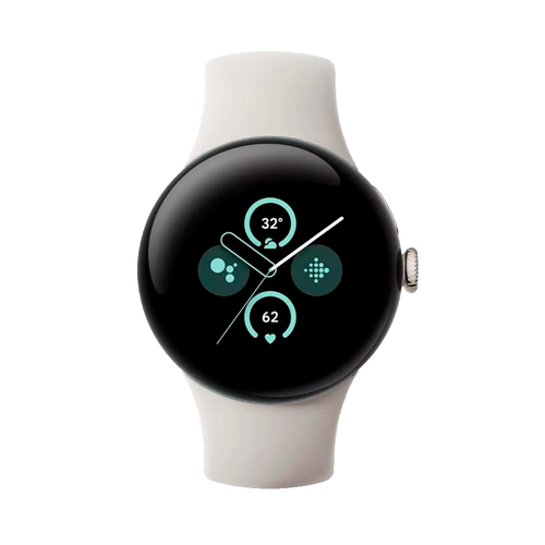Умные часы Google Pixel Watch 2 Wi-Fi 41mm, Silver/Porcelain (Полированный серебристый корпус, ремешок фарфорового цвета)