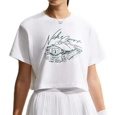 Женская теннисная футболка Nike Tennis Slam Crop - white