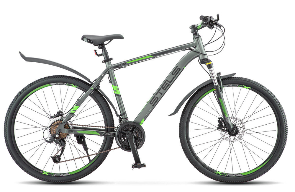 Велосипед 26" STELS Navigator-640 D , 24-sp ,рама 14.5, Антрацитовый/зелёный
