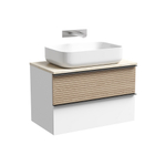 Тумба подвесная Sancos Delta, Дуб светлый/белый 790х445х500, под столешницу без отверстия под смеситель, цвет Kreman, арт. DL80W