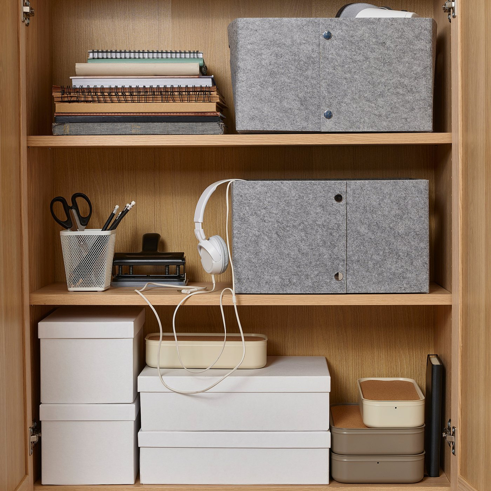 IKEA JÄGMÄSTARE  (ИКЕА ЙЭГМЭСТАРЕ)  -  Корзина - серая 25x35x20 см