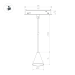 Светильник MAG-ORIENT-CONE-HANG-7W Warm3000 (BK, 40 deg, 48V) (Arlight, IP20 Металл, 3 года)