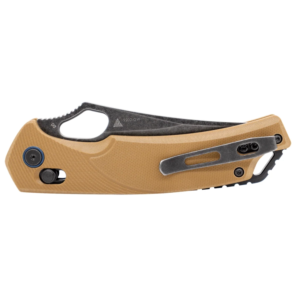Нож складной SRM 9202-GW Retriever Blackwash (D2, Coyote G10)