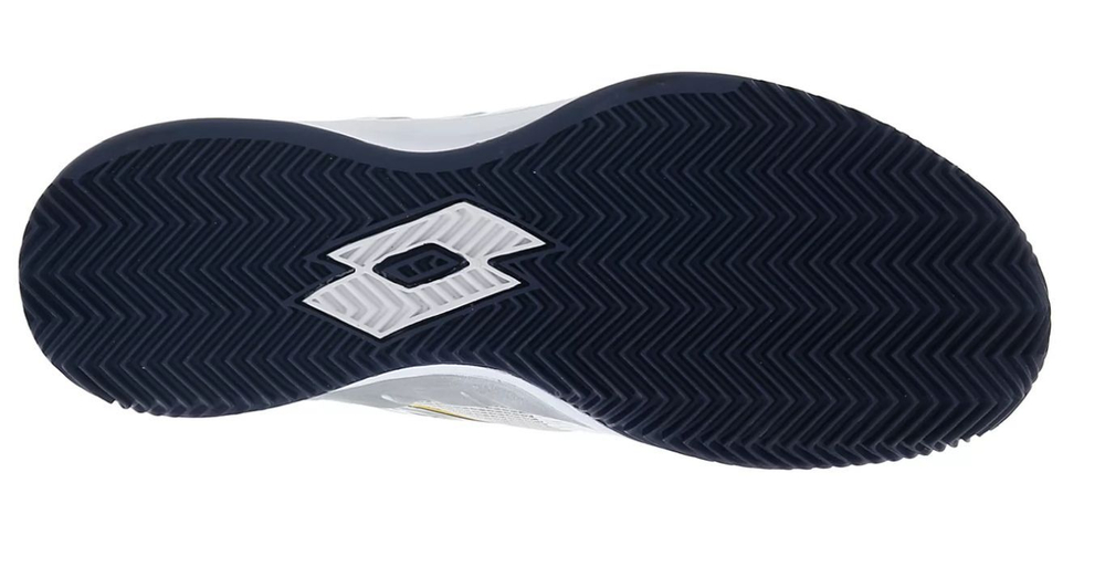 Мужские кроссовки теннисные Lotto Mirage 200 Clay - all white/navy blue/saffron