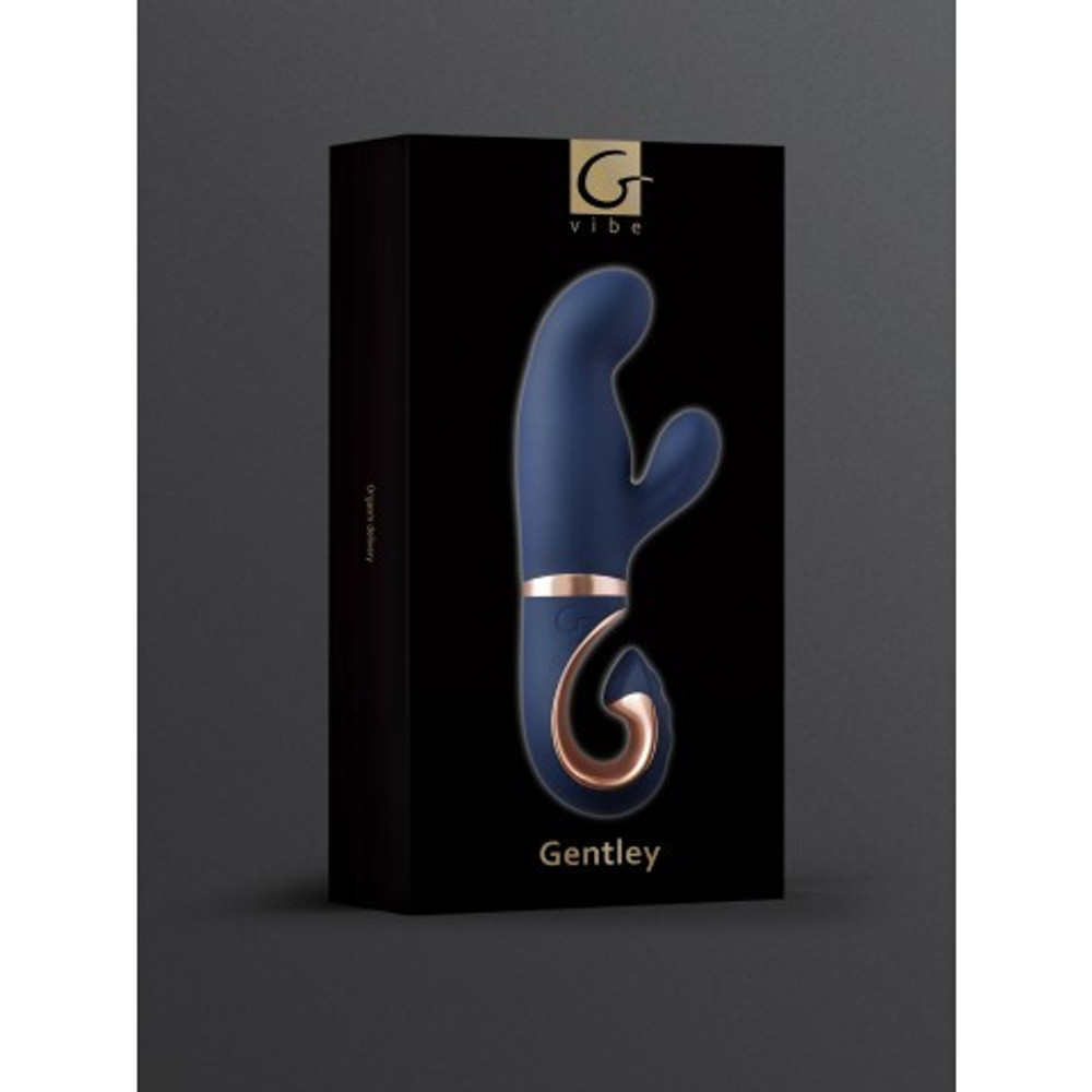 Вибратор кролик для стимуляции точки G и клитора с 2 моторами Gvibe Gentley Caribbean Blue, 19.9х4.2 см