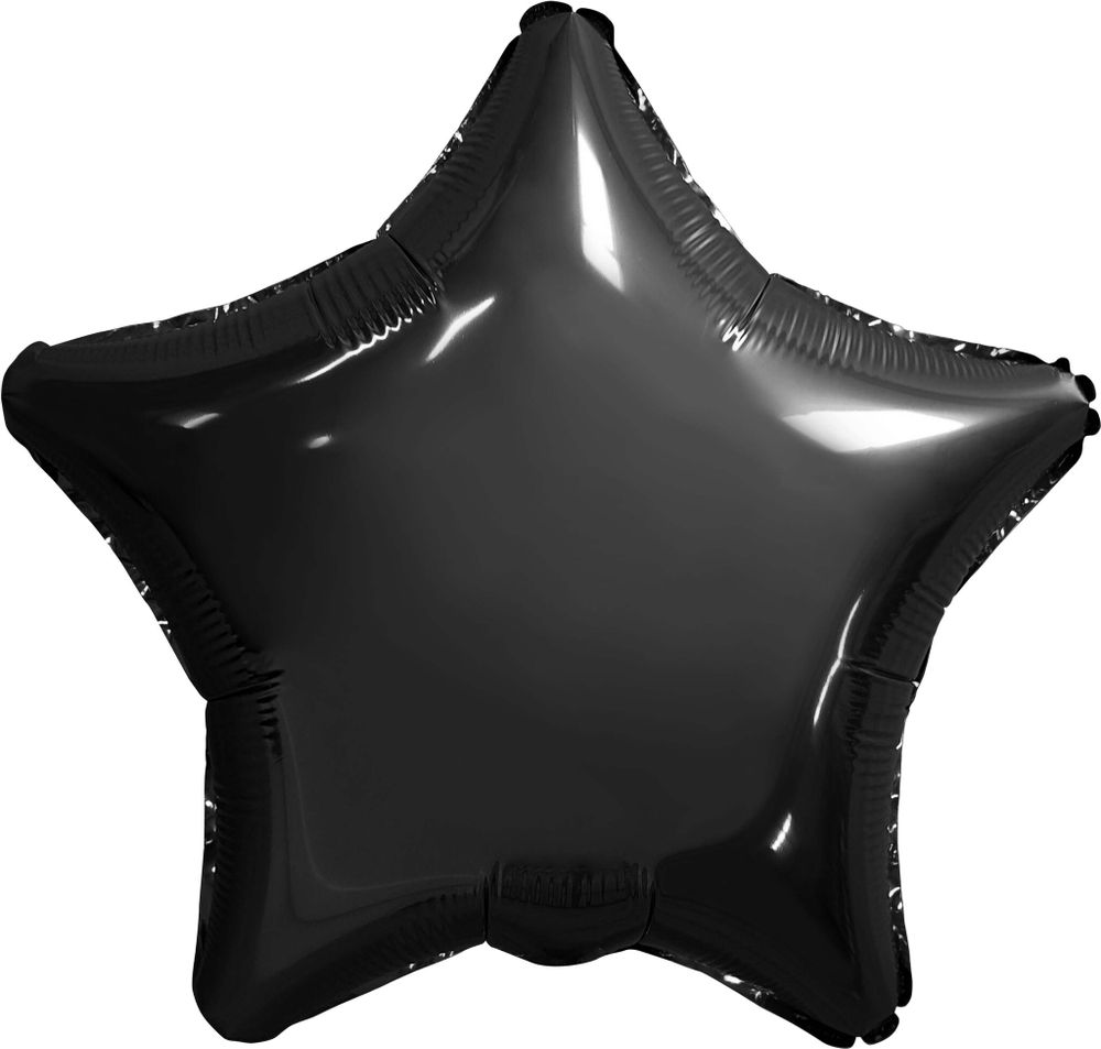 Шар (19"/48 см) Звезда, Черный 1 шт.