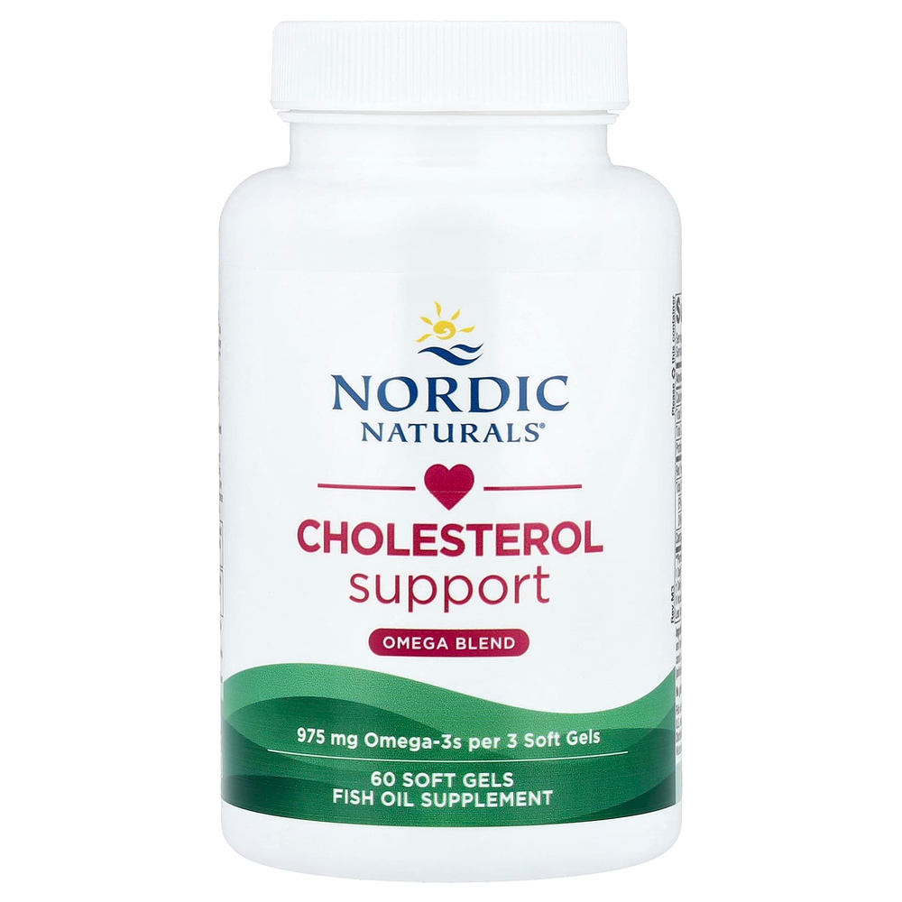 Nordic Naturals, добавка для поддержания уровня холестерина, омега, 60 капсул